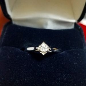 10K white gold engagement ring
